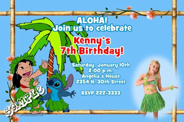 Lilo and Stitch Invitation Template Beautiful Luau Lilo and Stitch Birthday Invitations