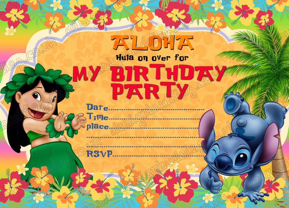 Lilo and Stitch Invitation Template Best Of Birthday Party Invitations Lilo and Stitch Summer Party