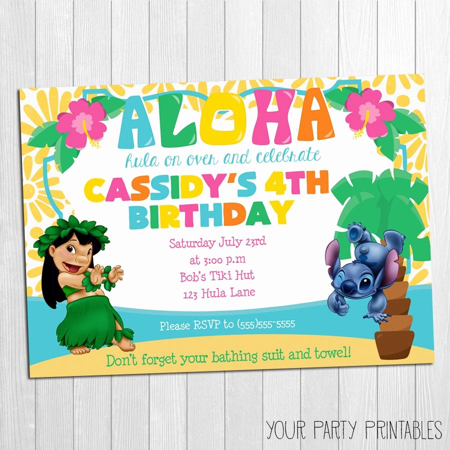 Lilo and Stitch Invitation Template Best Of Luau Invitation Lilo and Stitch Luau Invitation Lilo and