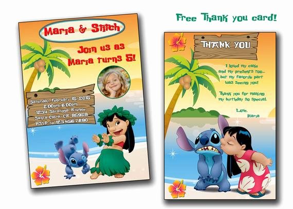 Lilo and Stitch Invitation Template Elegant Lilo and Stitch Invitationlilo and Stitch Birthday