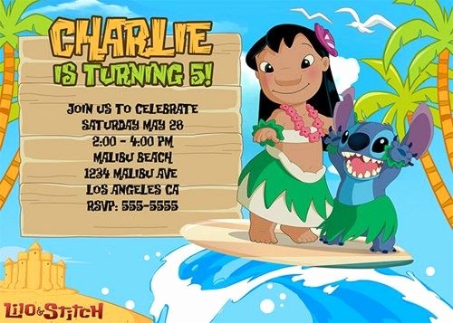 Lilo and Stitch Invitation Template Luxury Lilo &amp; Stitch Birthday Invitations Birthday Party Card