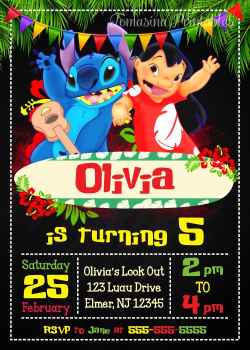 Lilo and Stitch Invitation Template New Lilo and Stitch Birthday Invitation Printable Lilo and