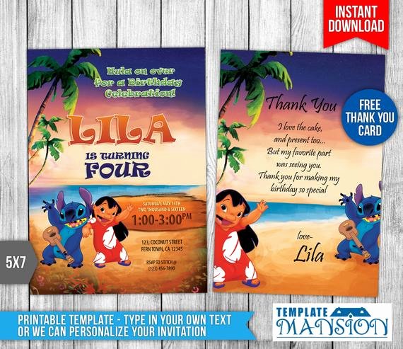 Lilo and Stitch Invitation Template New Lilo and Stitch Invitation Lilo and Stitch by Templatemansion