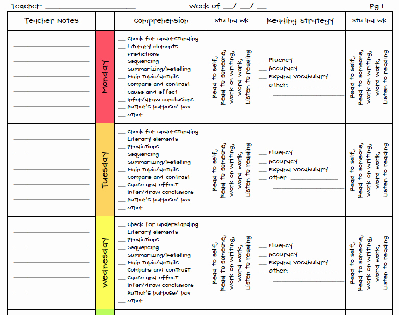 Literacy Lesson Plan Template Beautiful Guided Reading Lesson Plan Template