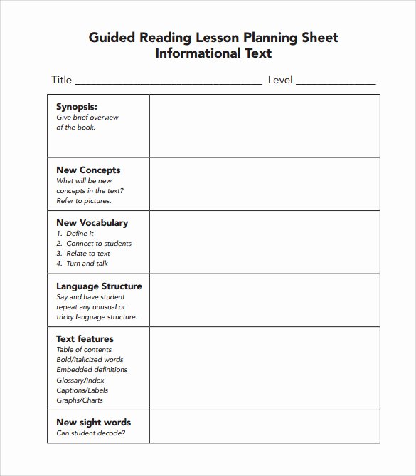 Literacy Lesson Plan Template Best Of Guided Reading Lesson Plan Template