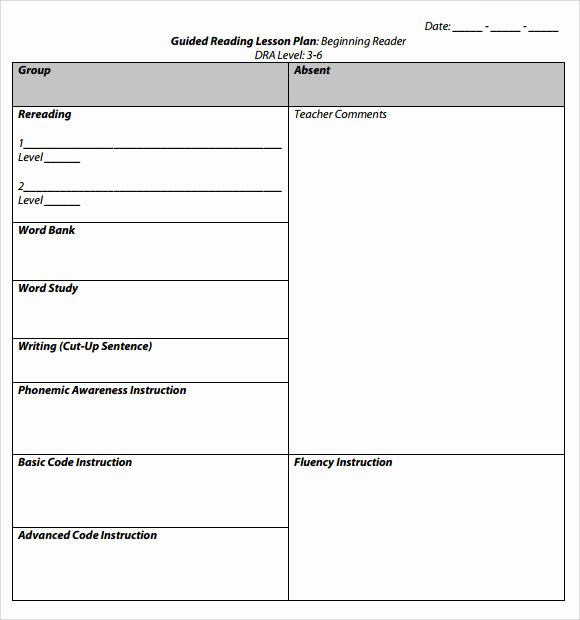 Literacy Lesson Plan Template Lovely Sample Guided Reading Lesson Plan 8 Documents In Pdf