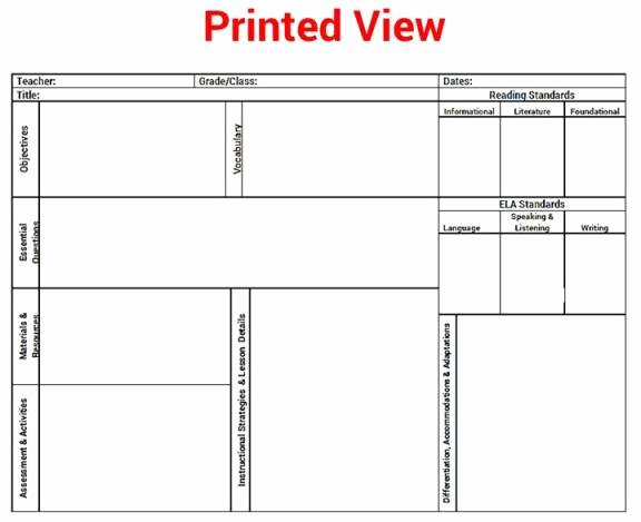 Literacy Lesson Plan Template Luxury the Special Editor Mon Core K 5 Ela Reading Lesson