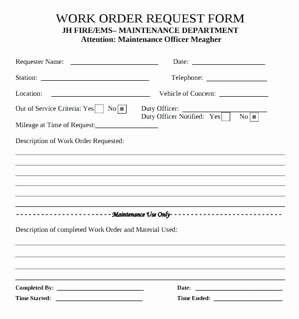 Maintenance Service Request form Template Beautiful Maintenance Request Template