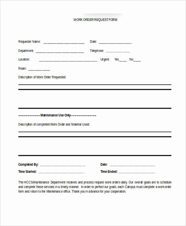 Maintenance Service Request form Template Elegant Maintenance Request form Template