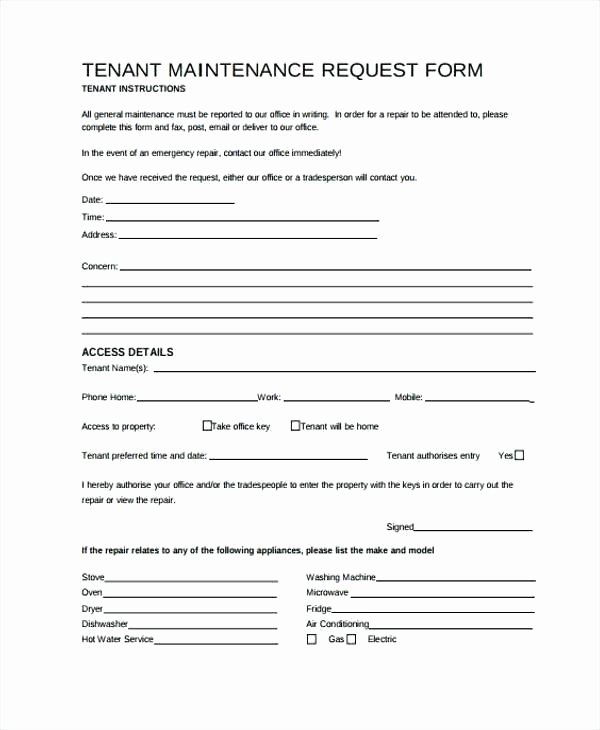 maintenance request template