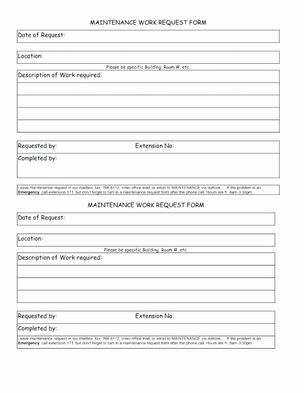 Maintenance Service Request form Template New Apartment Maintenance Work order Template Beautiful