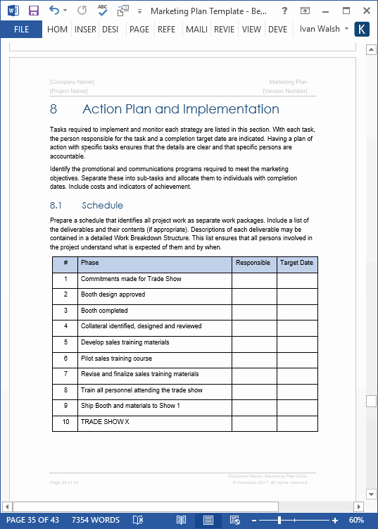 Marketing Action Plan Template Excel Fresh Marketing Plan Templates 5 X Word 10 Excel Spreadsheets