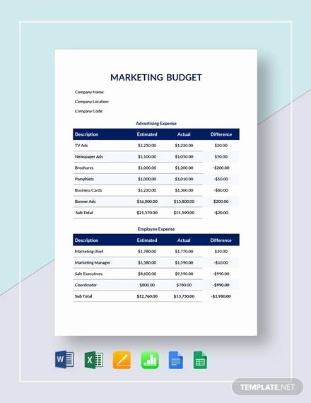 Marketing Plan Budget Template Awesome 17 Marketing Bud Samples In Google Docs