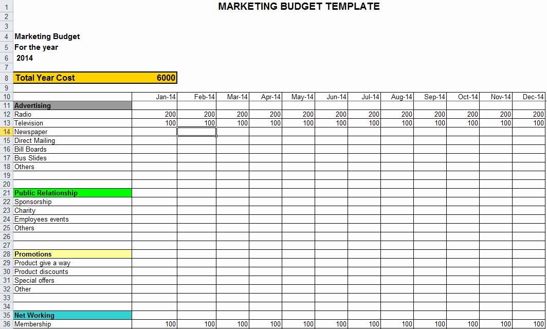 Marketing Plan Budget Template Beautiful Marketing Bud Template In Excel