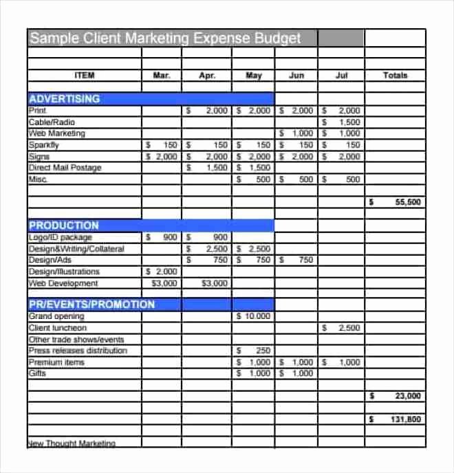 Marketing Plan Budget Template Unique Microsoft Excel Templates 10 Marketing Plan Bud Templates