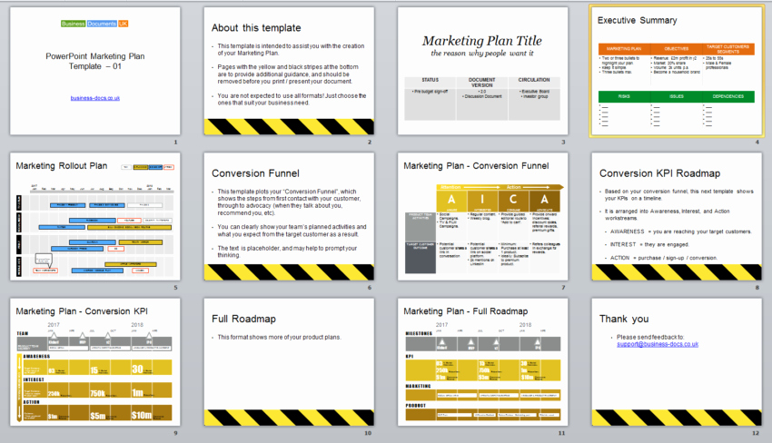 Marketing Plan Powerpoint Template Unique Powerpoint Marketing Plan Template &amp; Conversion Funnel