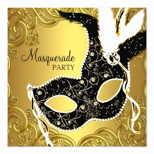 Masquerade Ball Invitations Template Awesome Black Gold Mask Masquerade Ball Party Invitation