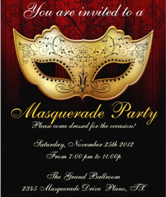 Masquerade Ball Invitations Template Beautiful 20 Masquerade Invitation Templates Word Psd Ai Eps