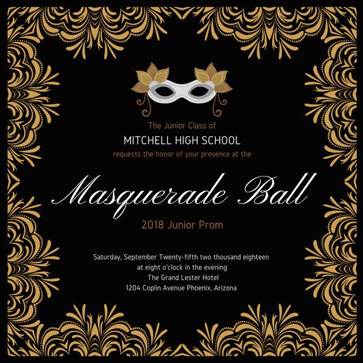 Masquerade Ball Invitations Template Luxury Customize 148 Masquerade Invitation Templates Online Canva