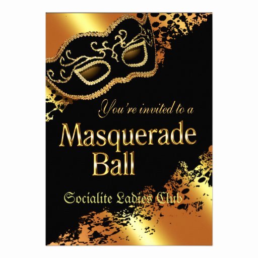 Masquerade Ball Invitations Template New Custom Metallic Gold Masquerade Ball Invitation 5&quot; X 7