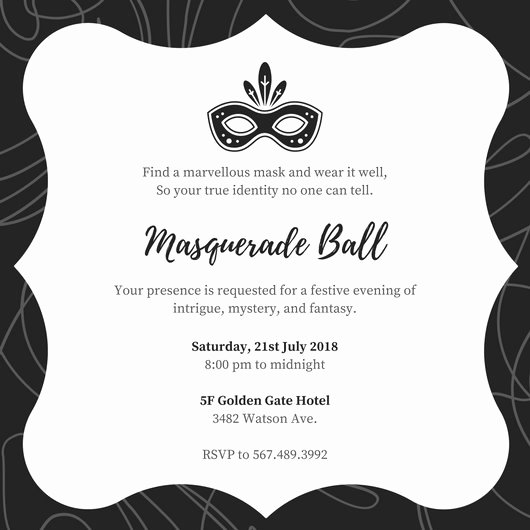 Masquerade Ball Invitations Template New Customize 148 Masquerade Invitation Templates Online Canva