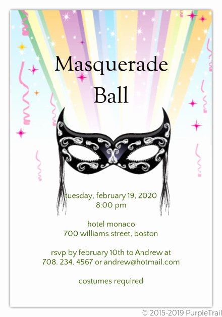 Masquerade Mask Invitation Template New Masquerade Ball Invitation