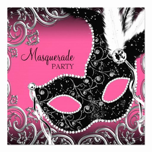 Masquerade Mask Invitation Template New Personalized Womans Pink Masquerade Birthday Party