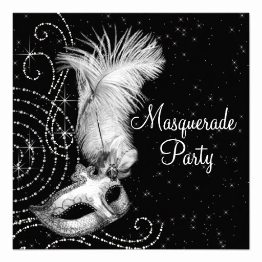 Masquerade Mask Invitation Template Unique Elegant Black and White Masquerade Party 5 25x5 25 Square
