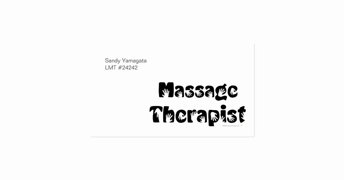 Massage therapy Business Plan Template Luxury Massage therapist Business Cards Template