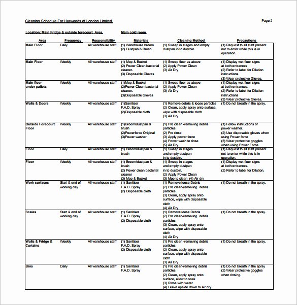 Master Cleaning Schedule Template Best Of 53 Sample Schedule Templates