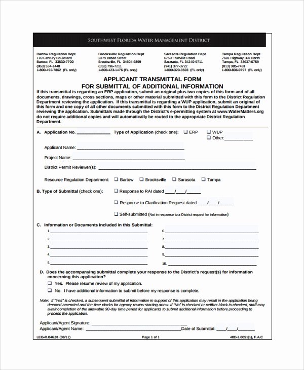 Material Submittal form Template Awesome 8 Sample Submittal Transmittal forms Pdf Word