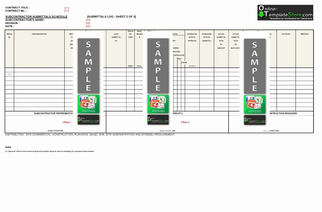 Material Submittal form Template Unique Project Management Construction Template Store