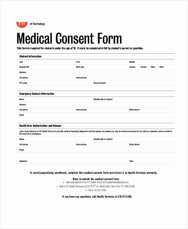 Medical Consent form Template Free Awesome Free 35 Blank Medical forms In Pdf