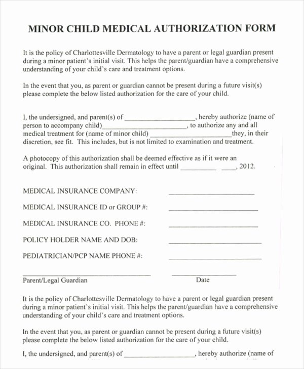 Medical Consent form Template Free Best Of 10 Printable Medical Authorization forms Pdf Doc