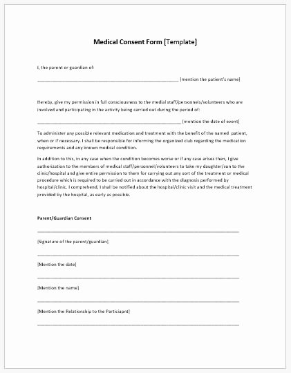 medical consent form template