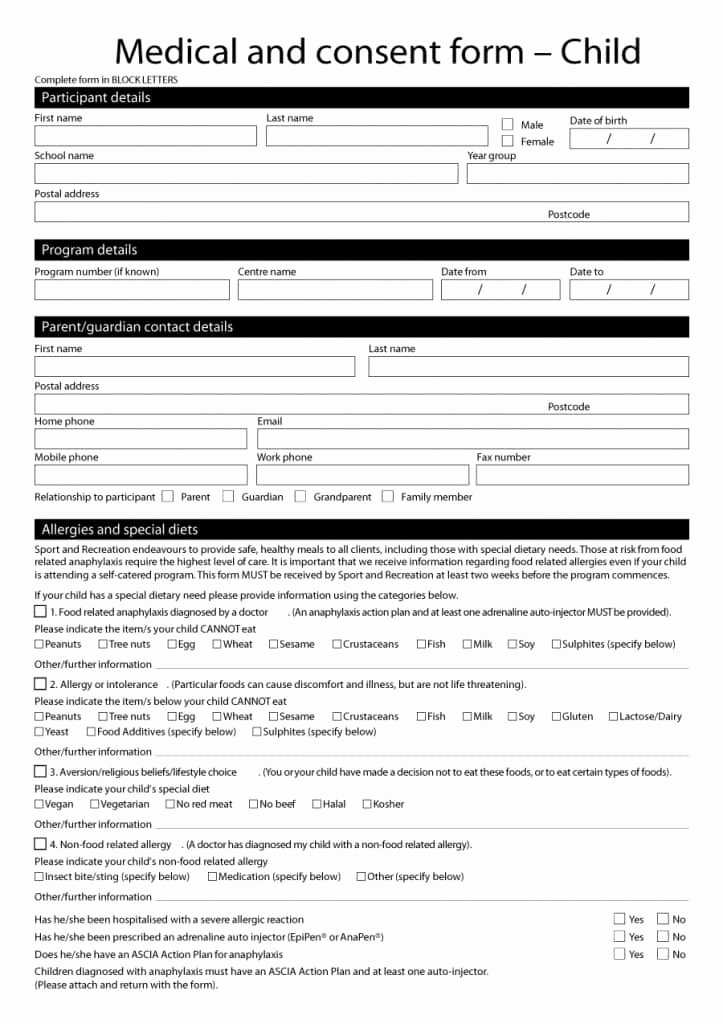 Medical Consent form Template Free Inspirational 45 Medical Consent forms Free Printable Templates