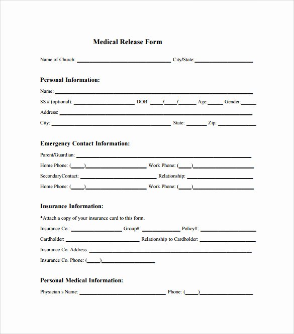 Medical Consent form Template Free Lovely Sample Medical Release form 10 Free Documents In Pdf Word