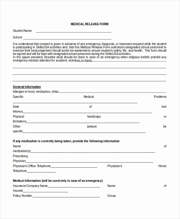 Medical Consent form Template Free Lovely This Template for Medical Records Release Authorization