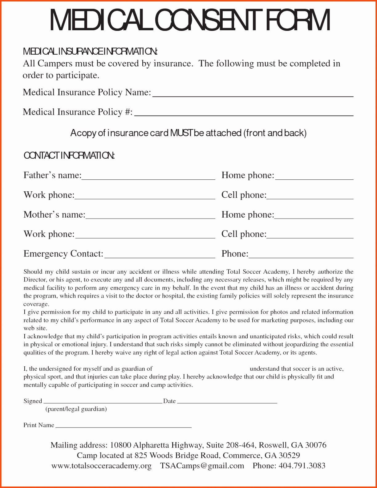 Medical Consent form Template Free Luxury Medical Consent Letter for Grandparents Template