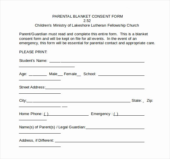 Medical Consent form Template Free New Sample Child Medical Consent form 5 Download Free