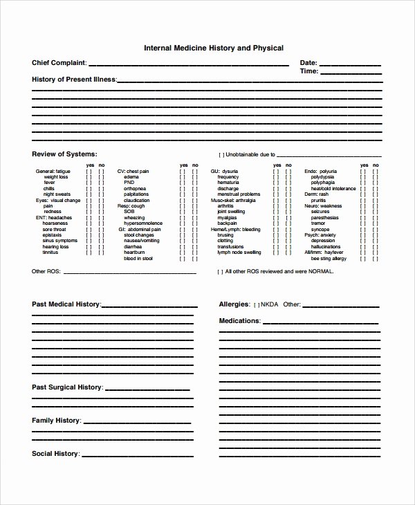 Medical History form Template Pdf Awesome Sample Medical History Template 9 Free Documents