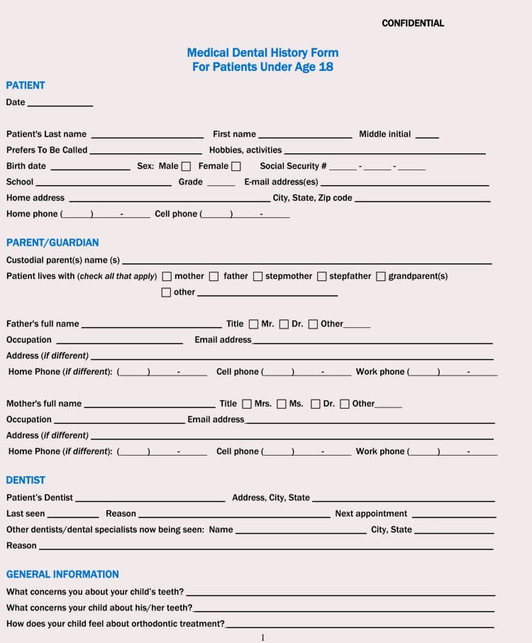 Medical History form Template Pdf Best Of General Medical History forms Free [word Pdf]