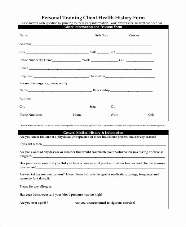 Medical History form Template Pdf Fresh Sample Medical History form 10 Examples In Word Pdf