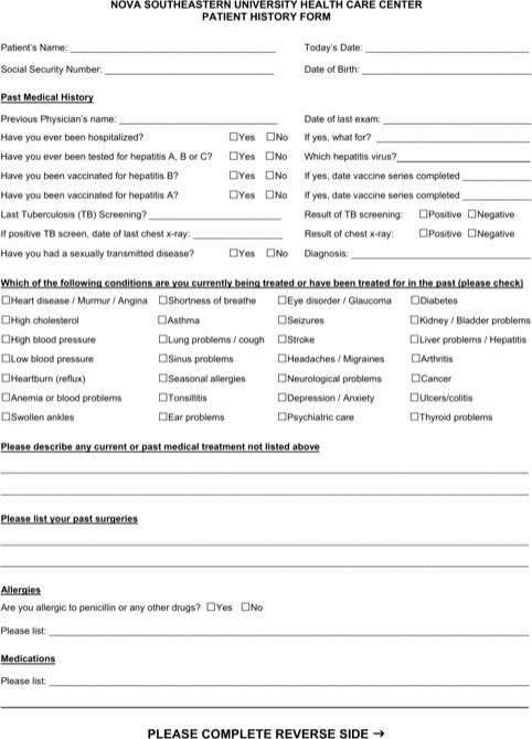Medical History form Template Pdf Luxury Download Medical History form for Free formtemplate