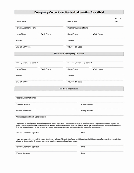Medical Information form Template Inspirational Medical Information form – Medical form Templates