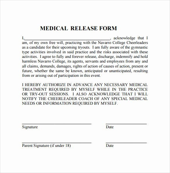 Medical Information form Template Lovely Sample Medical Release form 10 Free Documents In Pdf Word