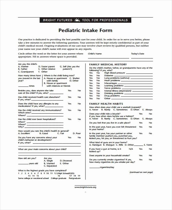 Medical Intake forms Template Beautiful Free 35 Medical form In Templates