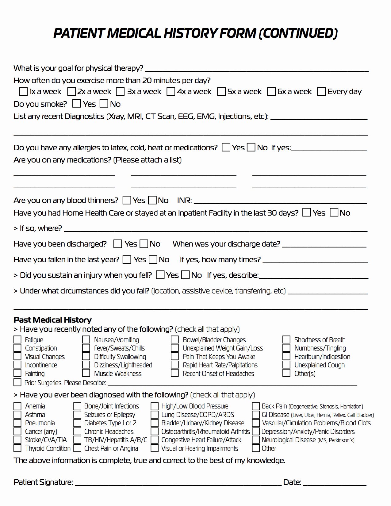 Medical Intake forms Template Fresh Patient Intake forms