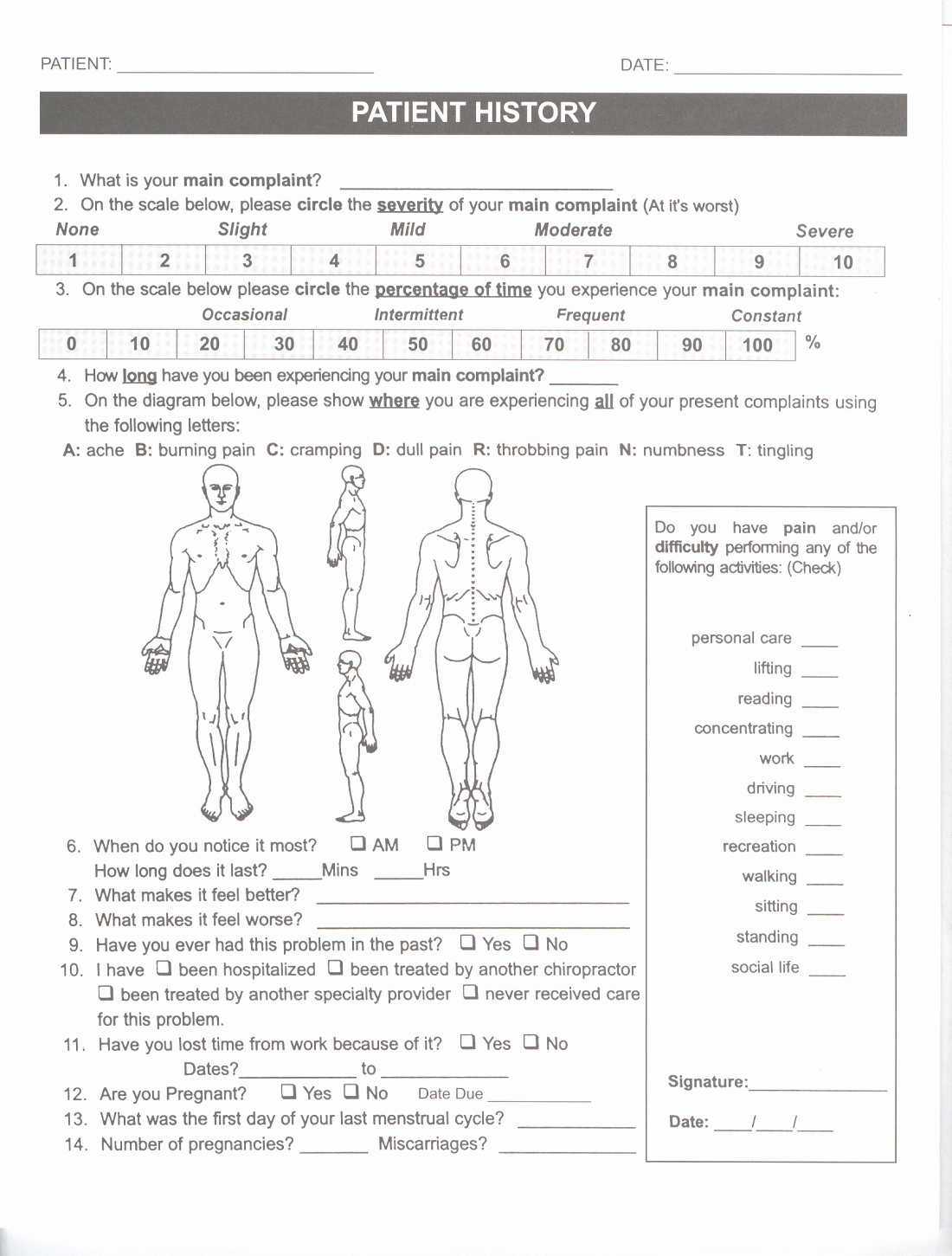 Medical Intake forms Template New Medical form Intake form
