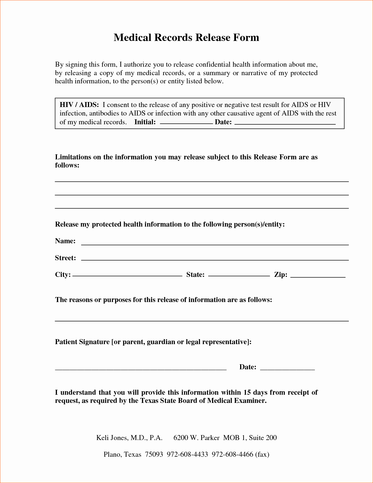 Medical Record forms Template Awesome Medical Records Release form